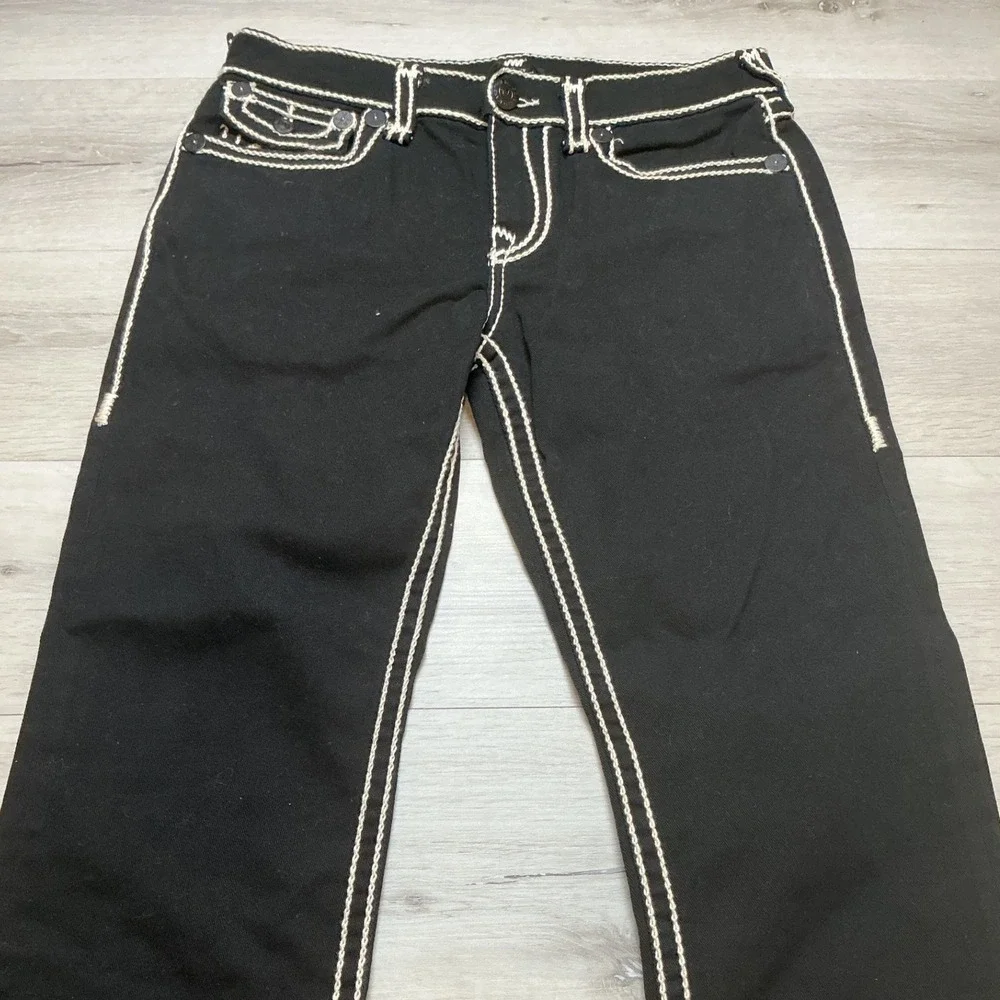 True Religion Ricky Relaxed Straight Black Jeans‎ Size 32 New Without Tags